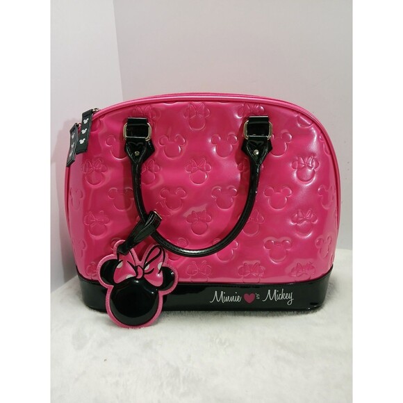 DISNEY x LOUNGEFLY Pink Minnie‎ Loves Mickey Large Dome Satchel Bowling Bag main image 8